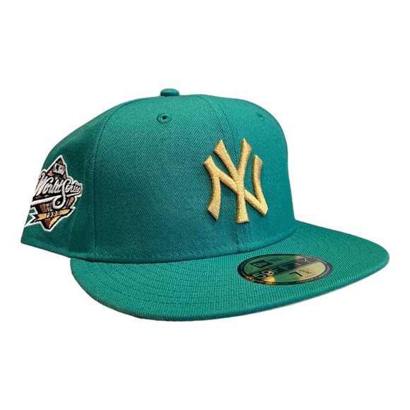 New Era New York Yankees 59FIFTY Fitted Hat Green 1998 World Series Patch 7 5/8 - Picture 1 of 6